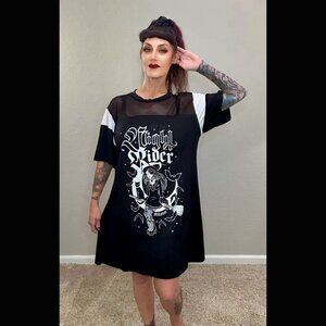 NWOT Killstar Nightrider Dress Witch Tunic Goth Punk Whimsgoth Black & White L